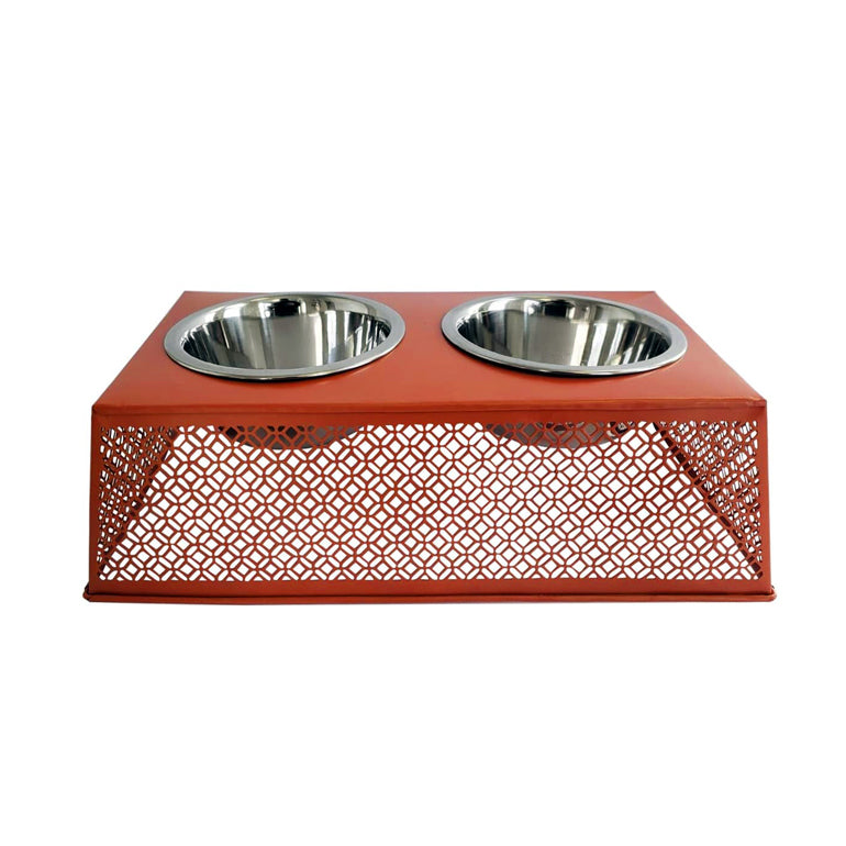 Metal Double Feeding Bowls