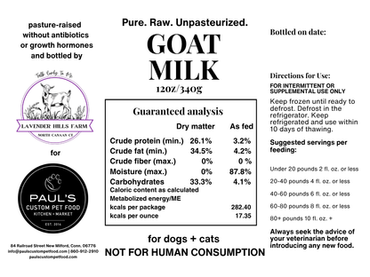 Raw Goat Milk for Pets