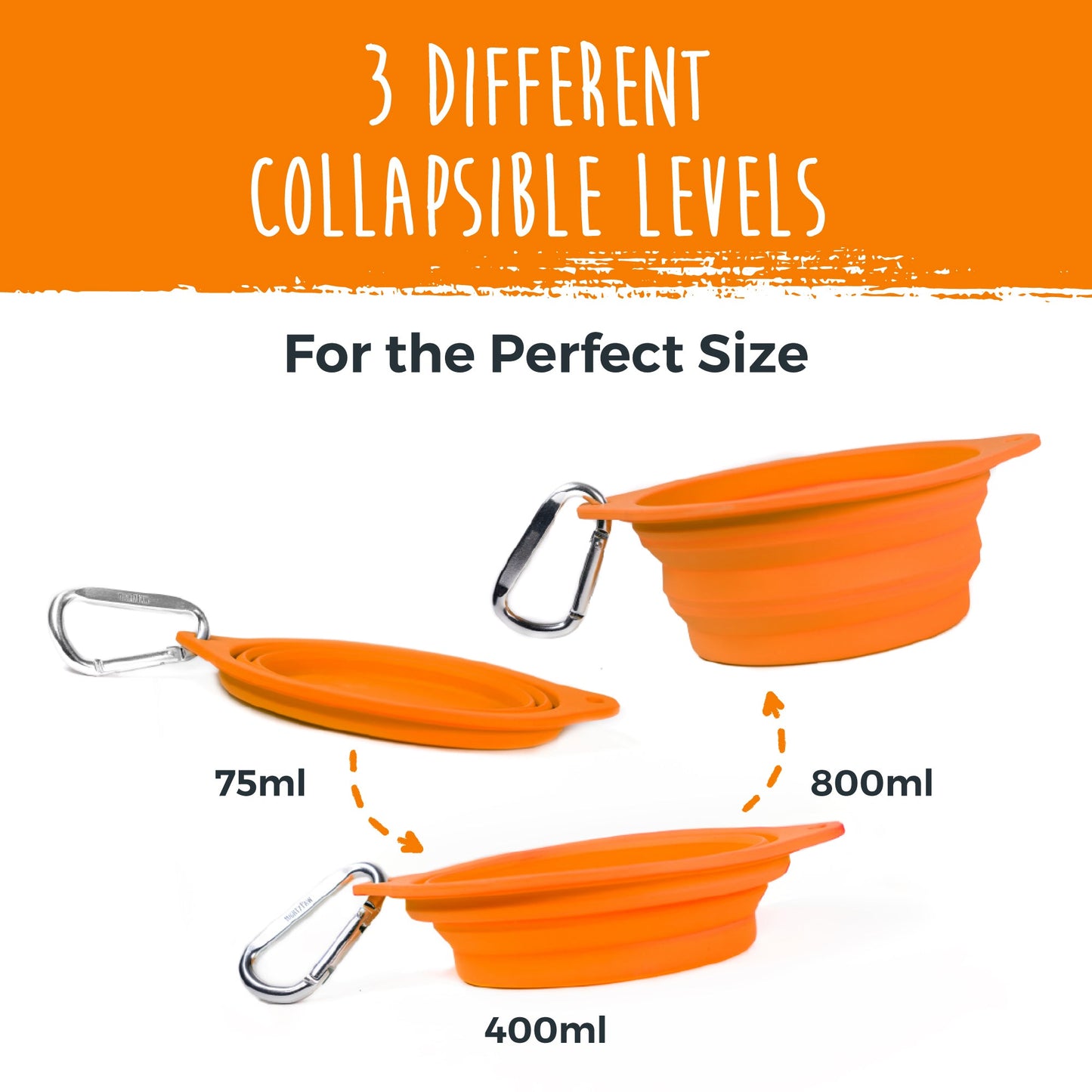 Mighty Paw Collapsible Travel Dog Bowl Set