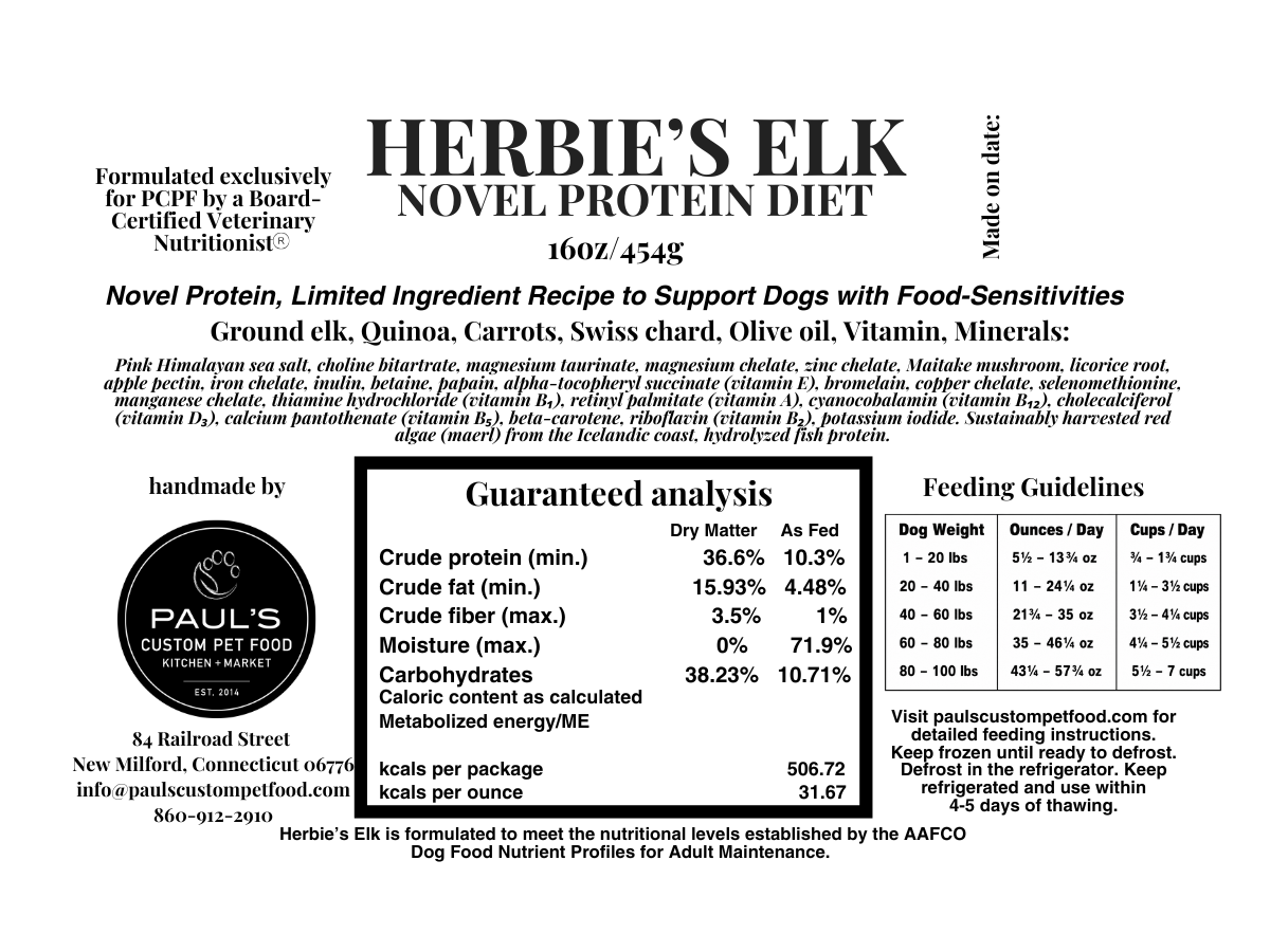 Herbie's Elk for Food-Sensitive Support