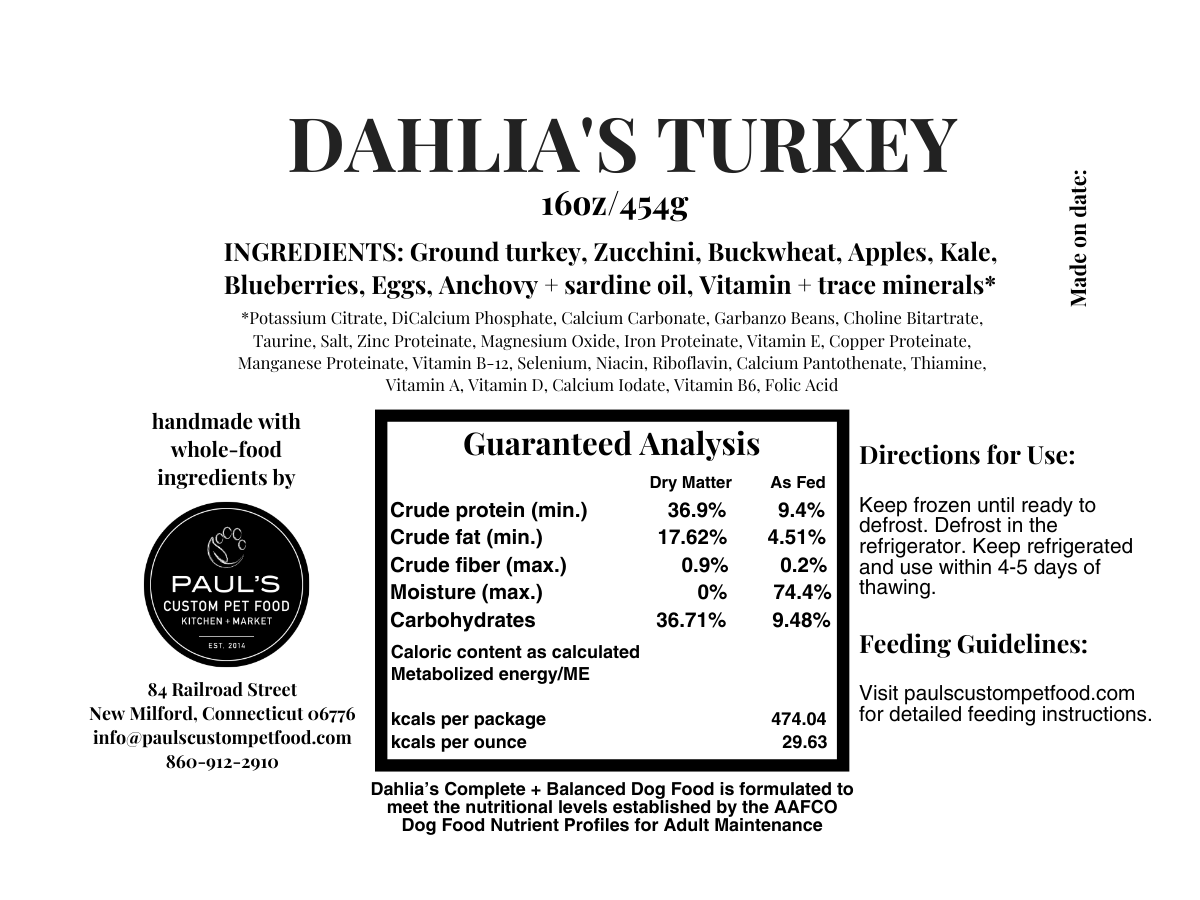 Dahlia’s Turkey with Fruit + Veggies