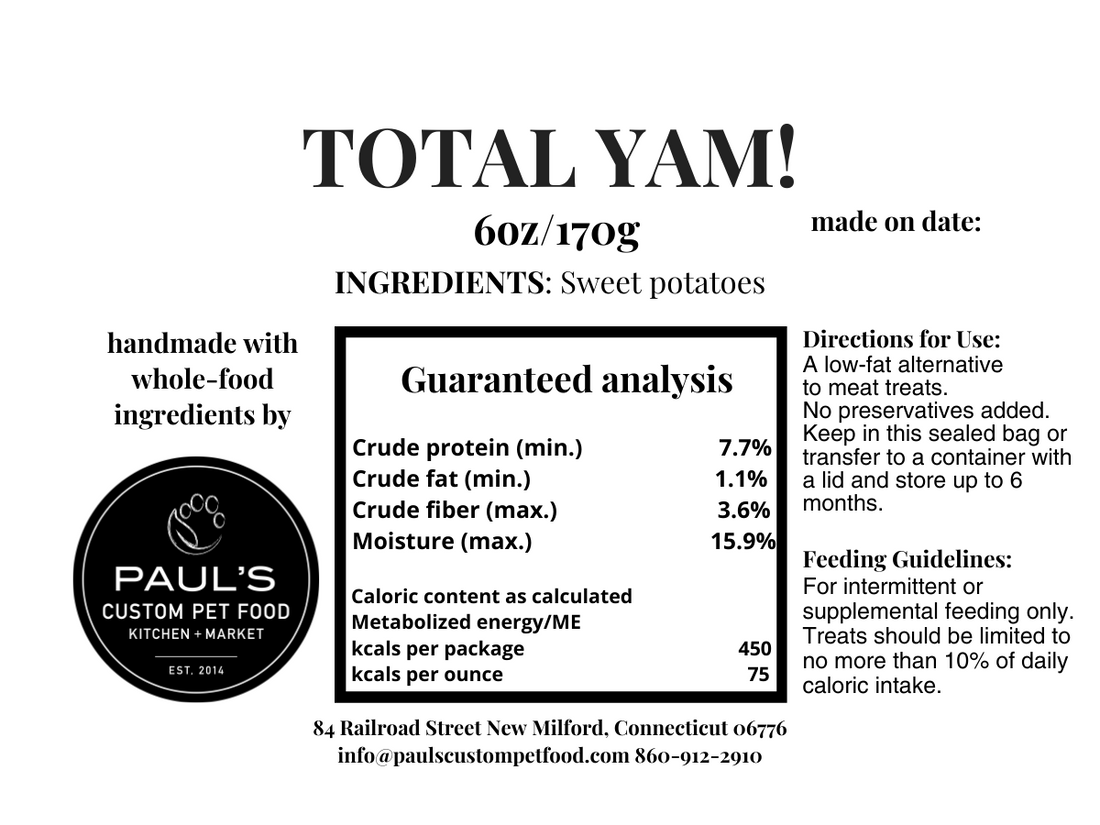 Total Yam Paul's Custom Pet Food Kitchen + Market